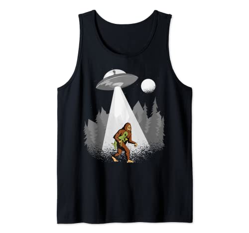 Alien y Bigfoot Divertido OVNI Camiseta sin Mangas