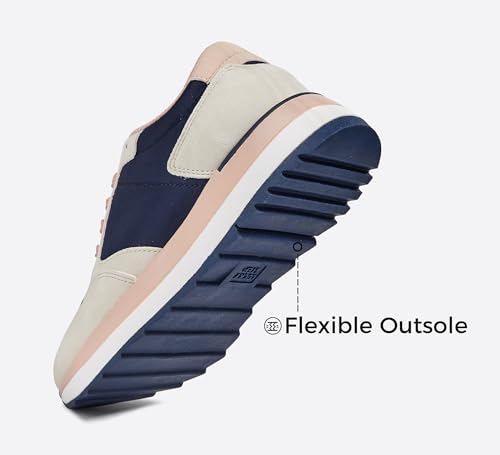 LUCKY STEP Women's Platform Fashion Sneakers Retro Neutral Classic Trainers Colorblock Casual Lace-up Stylish Tennis Chunky Walking Shoes2