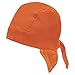 Wide Band Orange Cotton Doo Rag - Single Piece