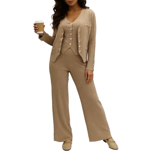 LEO'S VASE 2026 Matching Sets Women Clothing,Knit Minimalism Outfits For