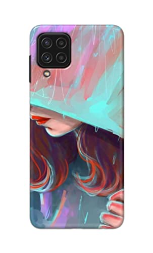Image of PRINTFIDAA Pretty Woman Under The Umbrella Painting Printed Designer Hard Case for Samsung Galaxy A22 4G Back Cover -(e) RPM1007