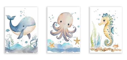 Affiche et impressions animaux de l'océan décor bébé sans cadre