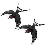 iplusmile Adorno Colgante de Pared 2 Piezas Golondrinas Realistas de Imitación, Decoración de Pájaros para Hogar, Material Práctico y Colores Brillantes, Adecuado para Decoración de Paredes