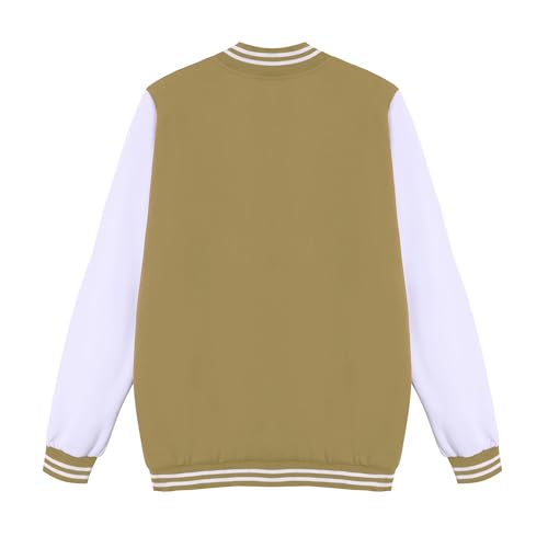 Image of Mowbeat Women Baseball Jacket Varsity Uniform Unisex Adult Long Sleeve Casual Loose Cardigan Men's Track Jacket