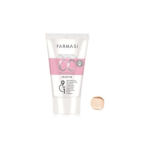 FARMASi CC Color Control Cream, Natural and Flawless Finish, Enriched Formula with Multimineral & Spf 25+, All-Day Hold, All Skin Types, 1.7 fl. oz, Light Cover