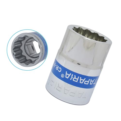 Image of TAPARIA Socket made of Chrome Vanadium Steel 6 Point Deep /Long Socket (Silver), C24 of 3 /4 inch (19mm) Square drive size, Suitable for Automobile, Industrial, Fabrication, Professional & Home Use