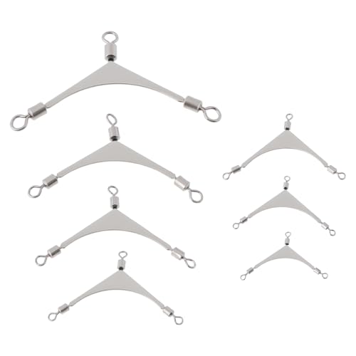 Create idea 35pcs 3 Way Rolling Swivels Fishing Tackle Stainless Steel Suitable for Sea Bottom Carp Or Fly Fishing (7 Sizes)