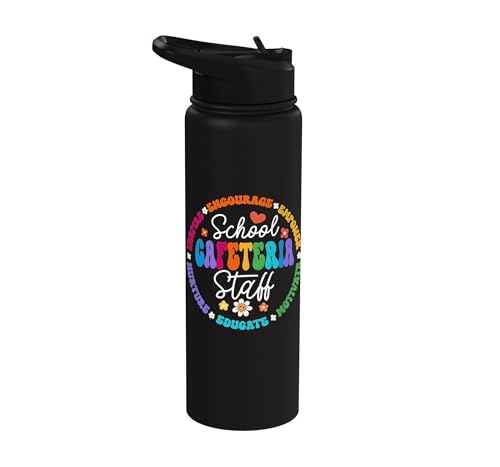 Groovy School Cafeteria Staff Support Squad Worker Lunch Stainless Steel Insulated Water Bottle