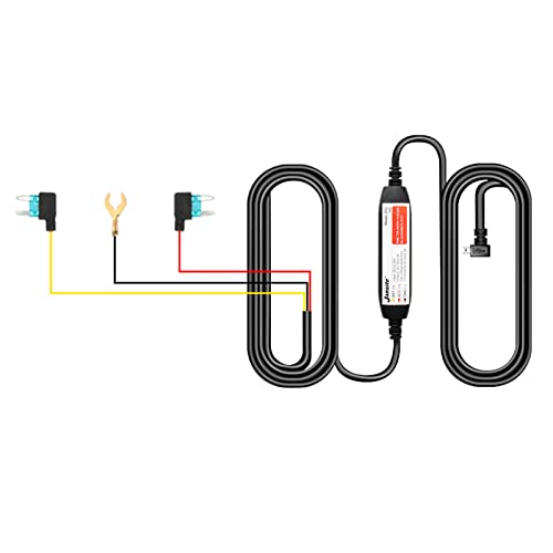 Jansite Mirror Dash Cam Hardwire Kit mit Mini-USB-Anschluss für Dash Camera Rückspiegel, 12 V-24 V bis 5 V Autoladekabel, 3 m Kabel