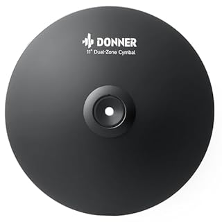 Donner Mute Cymbal for Electronic Drum Set, 11-inch Dual Zone Crash for Electric Drum Kit, 2 Zone E Cymbal for Digital Drum (CYB-11D)
