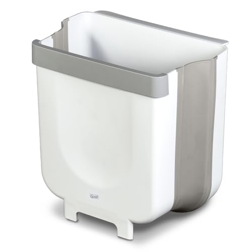 Glad Roomate Collapsible Waste Bin | Compact Travel Trash Can with Space-Saving Expandable Design | Indoor and Outdoor Disposal Basket, 2 Gallon, White by Glad - Used condition - US$11.25