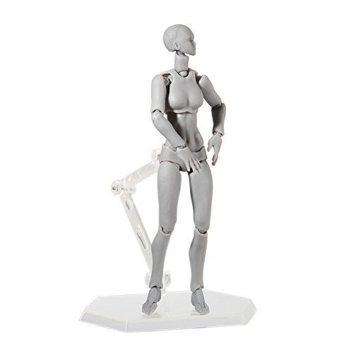 ALEXTREME Art Mannequin Set,Action Figure,2 Pcs/Set Light Body PVC Movebale Action Figure Model for SHF Version 2.0 Gifts (01, Grey)