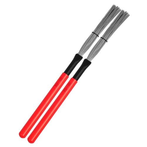 BESTonZON Drum Brush Kit 2 Pairs Maple Handle Drum Brushes for Boys and Girls Students Adults