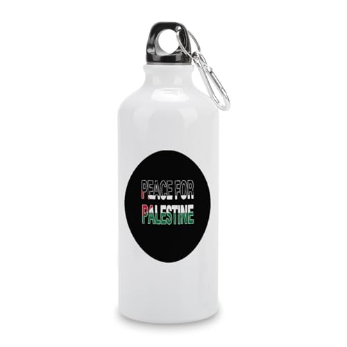Peace for Palestine Water Bottles Palestine National Flag Aluminum Water Bottle 20 OZ Portable Cycling Water Bottle for Riding Camping Sports Workouts
