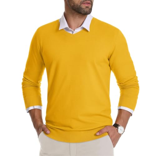 Mens Knitted Sweaters Pullover V Neck Slim Fit Sweater Thicken Warm Long Sleeve Pullovers Top4