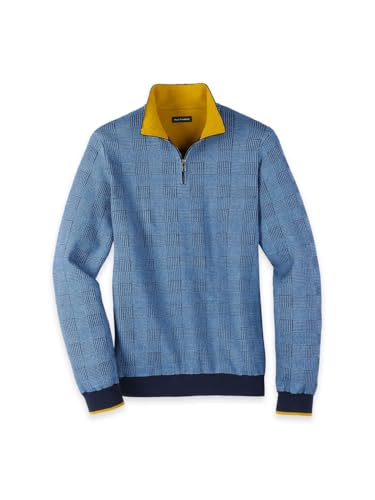 Paul Fredrick Men's Cotton Quarter Zip Mock Neck Sweater