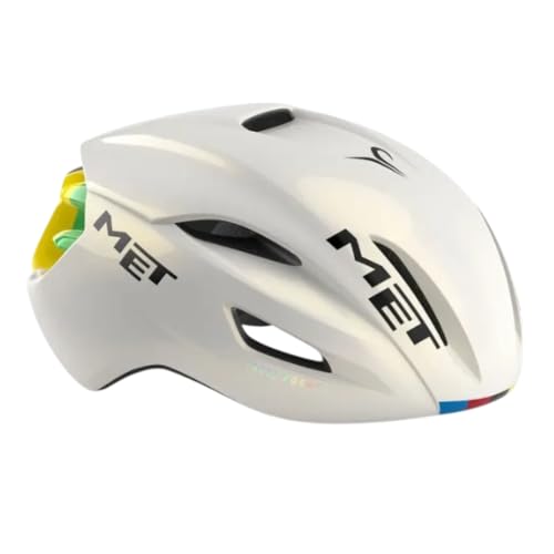 MET Casco Manta MIPS Tadej Pogacar Rainbow - Blanco, Talla L