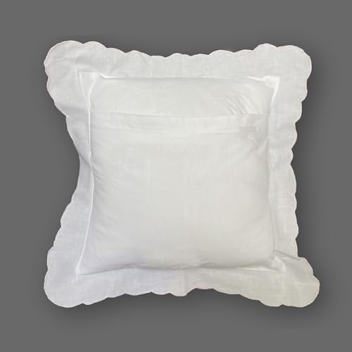 MODERN HEIRLOOM Embroidered and LACE 2-PC Pillow Decorative Pillow Set, 10 inches, Suzette White 10" 2 Count