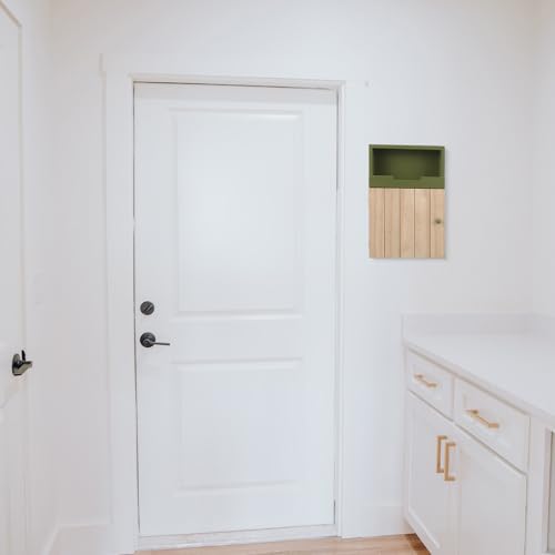 Caja para llaves de pared decorativa verde para entradas de casa 7