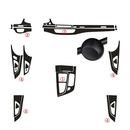 Autocollants garniture intérieur fibre de carbone 5D Q7 4M
