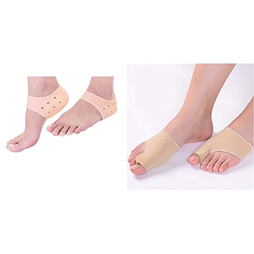 Purastep Silicone Gel Heel Pad Socks For Heel Swelling Pain Relief,Dry