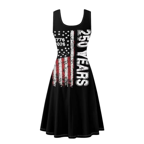 Image of Women Stylish Tank Dresses Sleeveless Round Neck Midi Casual Dress with Pocket for Summer