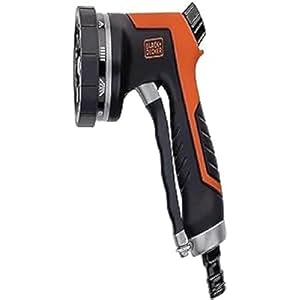 BLACK+DECKER Irrigatiedouche: tuinsproeier voor irrigatie – 10 standen – universeel – zwart/oranje