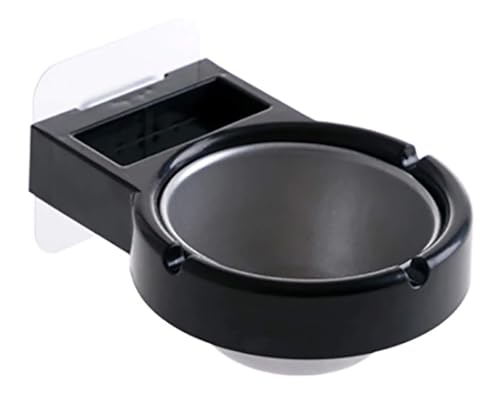 Image of KolorFish Wall Mounted Ashtray, Ashtrays for Cigarettes, Cigarette Holder for Home, Office, Toilet, Bathroom (Dark Black)