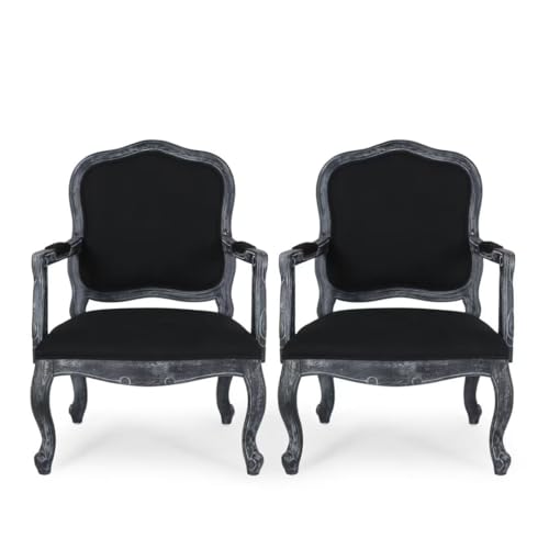 French-Country-Inspiration-Dining-Chair-with-Wood-Framepadded-Seat-3029254025-Black-Mid-Century-Modern-Upholstered French Country Inspiration Dining Chair with Wood Framepadded Seat 3029254025 Black Mid Century Modern Upholstered