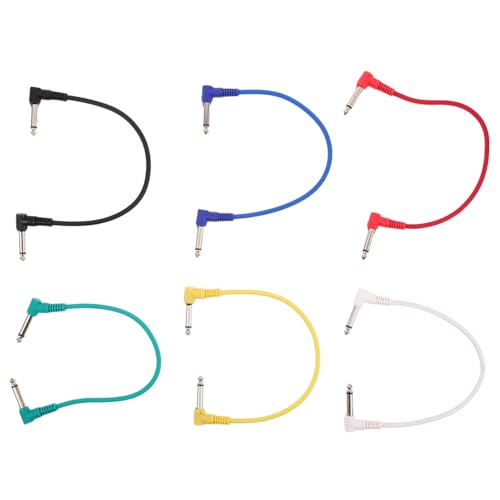 BESTonZON 6-Pack Guitar Pedal Patch Cables 30cm Electric Guitar Effect Cable Audio Cord for and Stage