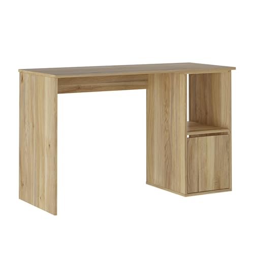 amuéblate Online - Escritorio Mesa de Estudio, Modelo Alaska, Mesas para Ordenador, Acabado en Roble Miel, Práctica y Funcional, Medidas: 120 cm (Ancho) x 50 cm (Fondo) x 75 cm (Alto)