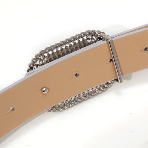 Womens Belt with Rhinestone Buckle Sparkly Glitter Women Leather Belt for Dresses Jeans Pants3