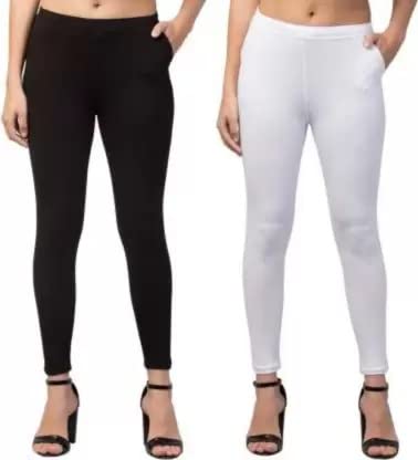 Churidar Ethnic Wear Legging (L, White,Black)-image-6