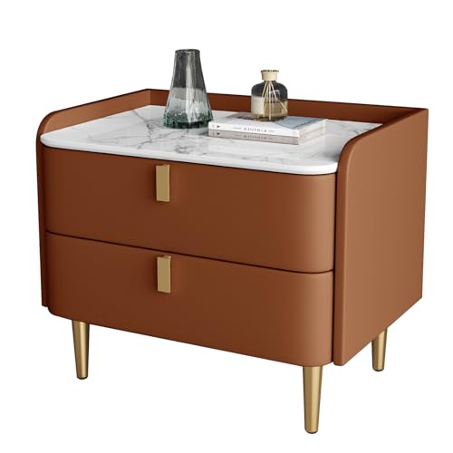 GODFSAHG Mesita de noche moderna con cajones, mesa de noche robusta para dormitorio, mesa auxiliar pequeña con almacenamiento, fácil de montar, ideal para dormitorio, dormitorio, oficina o dormitorio