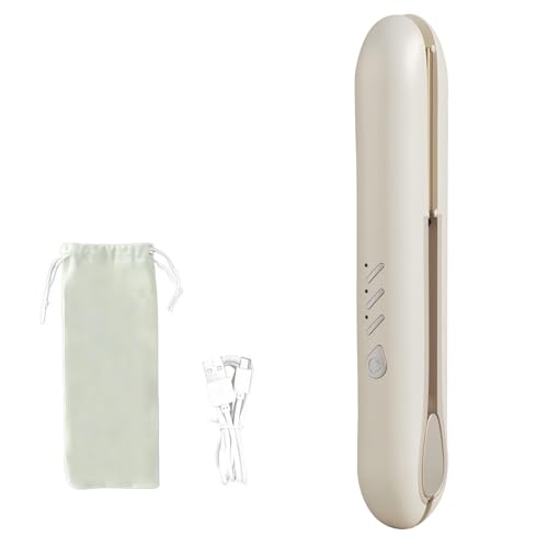 ZVD Mini Piastra Per Capelli,Piastra Capelli Da Viaggio,Portatile Piastra Riscaldante Senza Fili,Hair Straightener In Ricaricabile Con Temperature 3 Livelli Per Stili Ricci E Lisci (Bianco)