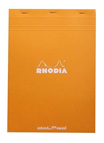 Rhodia Staplebound Notepad - Dot Grid 80 sheets - 8 1/4 x 11 3/4 - Orange Cover