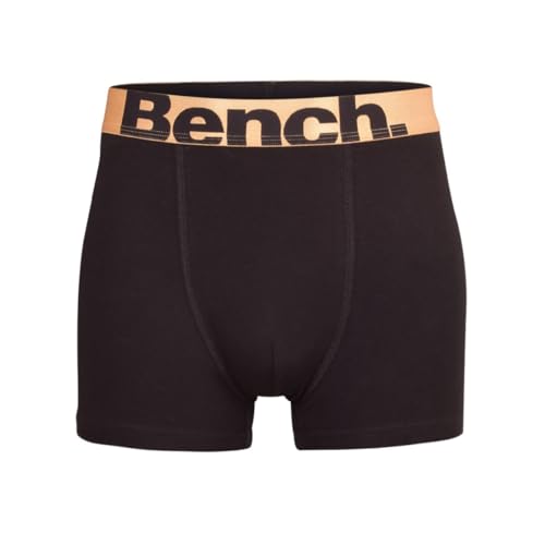Bench 3 Pack Mens Designer Black Boxers Underwear Under pants Trunks Gift Box Black Metallic S