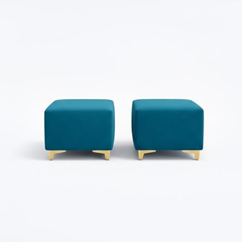 Image of Hendrick Plush Velvet 3 Seater + 2 Seater Sofa Set with 2 Ottoman | Silken Velvet Upholstery | Golden Legs | Designer Set for Living Room & Office Spaces (Black, Aqua Blue & Light Grey)