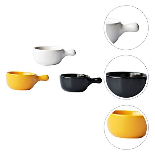 Hemoton Prato de Molho de CerÃ¢mica Com 3 PeÃ§as de Porcelana Multiuso Pratos de Tigela de Tempero P