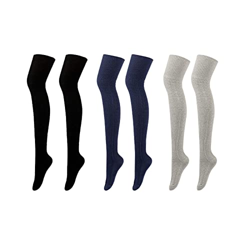 Stockings Women's Socks Cotton Knit Over-the-knee Pile Socks