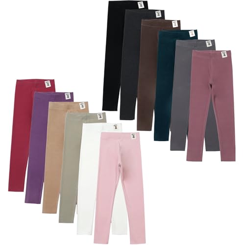 12 Pack Girls Leggings Yoga Pants for Girls Cute Bunny Patched Pants Kids Soft Full Length Comfy Pants