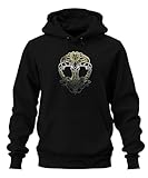Printera Thorhammer Viking Yggdrasil Tree of Life Celtic Knot Runes Sudadera con capucha unisex, negro, XL