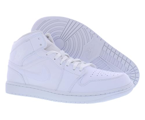 Jordan Mens Air 1 Mid 554724 136 Triple White - Size 11.52