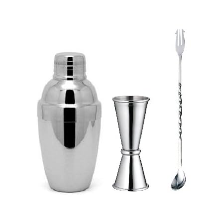 Amazon Life Mart カクテルシェイカー 5点セット ステンレス製 350ml メジャーカップ 15 30ml カクテルセット バーセット バーテンダー シェーカー オンライン通販