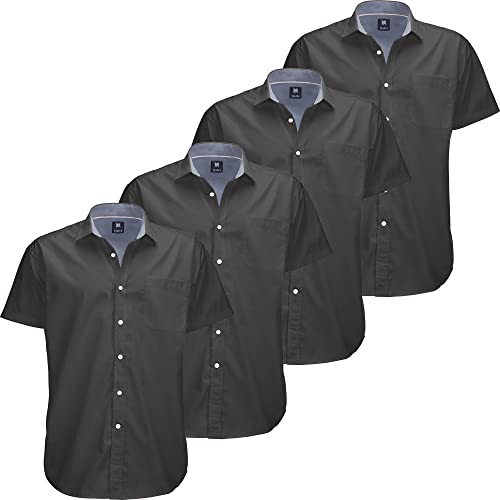 Image of Visive Mens Shirts Multi Packs Short Sleeve Button Down Dress Shirts Solid Color Big and Tall