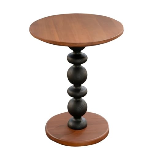 2WFYJNITP Sala de Estar Mesa Auxiliar Redonda de Madera Maciza for Sala Estar, construcción, Perfecta for sofá o Mesa, pequeña rústica con diseño Minimalista Centro