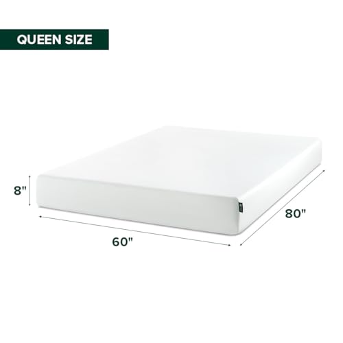 Image of Zinus 8 Inch Queen Green Tea Memory Foam Mattress, Medium Firm Feel | Pressure-Relieving Comfort & Full-Body Support, Naturally Fresh, CertiPUR-US & OEKO-TEX Certified Safe Materials