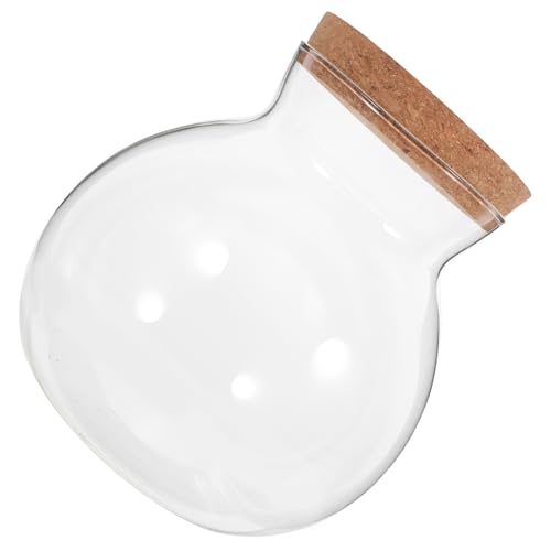 iplusmile Bote De Té De Vidrio Tapa De Corcho Contenedor De Almacenamiento Para Dulces y Té Recipiente De Vidrio Para Granos y Flores Para Decoración y Conservación