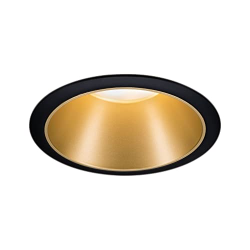 Paulmann Spot encastrable 93395 Cole Rigide Rond à intensité Variable Noir Mat doré en Aluminium et Plastique GU10 - Lampe LED non incluse