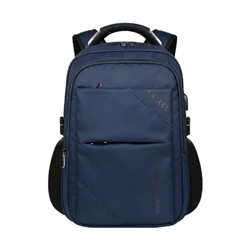 Heyoo Mochila de Tecido 900D À Prova d'Água com Carregamento USB - Masculina Feminina, Grande Capacidade para Notebook, Ideal para Negócios, Viagens e Escola (Azul)